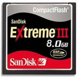 Карта памяти Sandisk Compact Flash Extreme III Card 8Gb